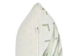 New Beliani Set di 2 cuscini RHAPIS 45 x 45 cm Verde Trama di piante Beige Verde