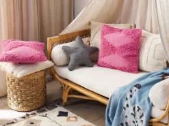 Sale Beliani Set di 2 cuscini RHOEO Cotone 45 x 45 cm Rosa