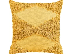 Best Beliani Set di 2 cuscini RHOEO Cotone 45 x 45 cm Trama geometrica Giallo