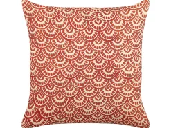 Sale Beliani Set di 2 cuscini RHUS Cotone 45 x 45 cm Rosso Trama geometrica Bianco Rosso