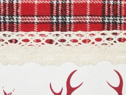 Clearance Beliani Set di 2 cuscini ROBBIE 45 x 45 cm Rosso Modello natalizio Bianco Rosso