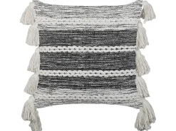 Sale Beliani Set di 2 cuscini ROCHEA Cotone 45 x 45 cm Nero A strisce Bianco Nero