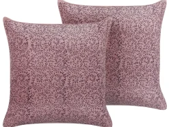 Discount Beliani Set di 2 cuscini ROMNEYA Velluto 45 x 45 cm Trama floreale Rosa