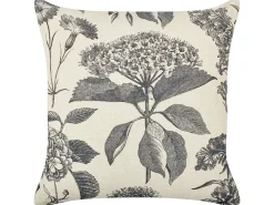 Online Beliani Set di 2 cuscini ROSEMARY Cotone 45 x 45 cm Grigio Trama floreale Beige Grigio