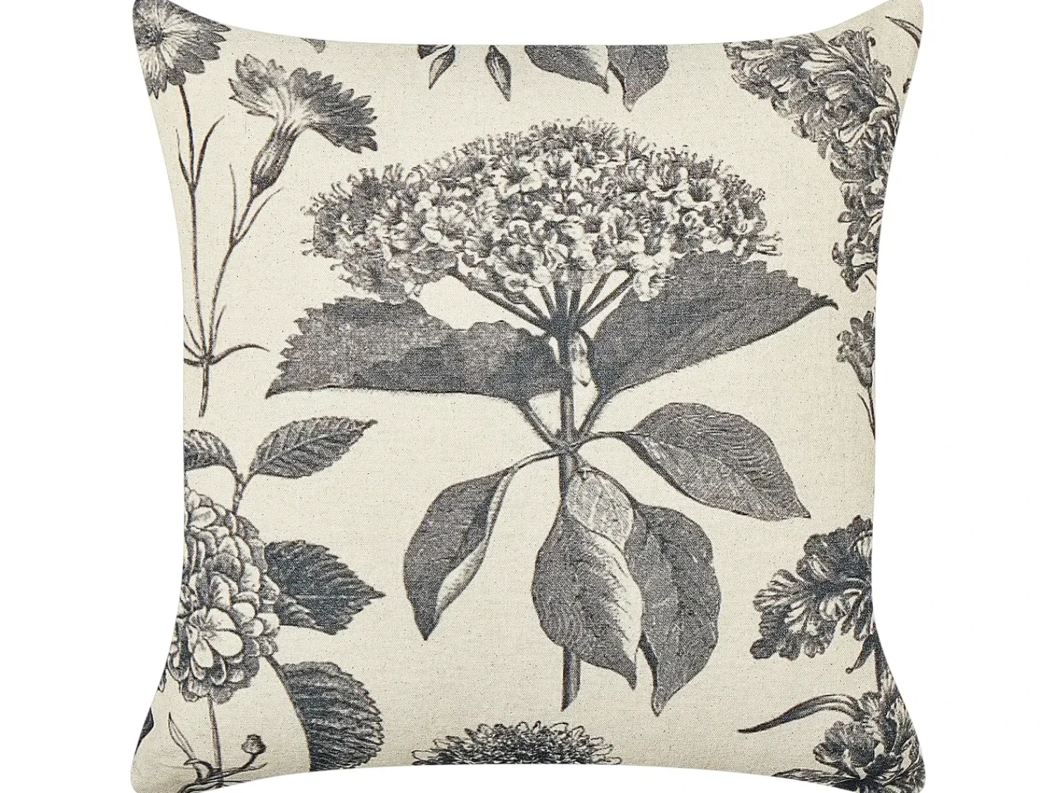 Online Beliani Set di 2 cuscini ROSEMARY Cotone 45 x 45 cm Grigio Trama floreale Beige Grigio