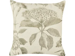 Online Beliani Set di 2 cuscini ROSEMARY Cotone 45 x 45 cm Verde oliva Trama floreale Beige Verde