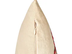 Outlet Beliani Set di 2 cuscini ROTALA Cotone 45 x 45 cm Beige Scritta Beige Rosso Verde
