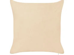 Outlet Beliani Set di 2 cuscini ROTALA Cotone 45 x 45 cm Beige Scritta Beige Rosso Verde