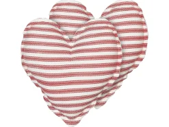 Outlet Beliani Set di 2 cuscini RUBIA Cotone 45 x 45 cm Rosso A strisce Bianco Rosso