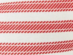 Outlet Beliani Set di 2 cuscini RUBIA Cotone 45 x 45 cm Rosso A strisce Bianco Rosso