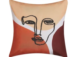 Online Beliani Set di 2 cuscini RUDBEKIA 45 x 45 cm Multicolore Trama astratta Arancione Rosso Multicolore
