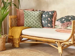 Best Beliani Set di 2 cuscini RUNGIA Velluto 45 x 45 cm Trama floreale Verde