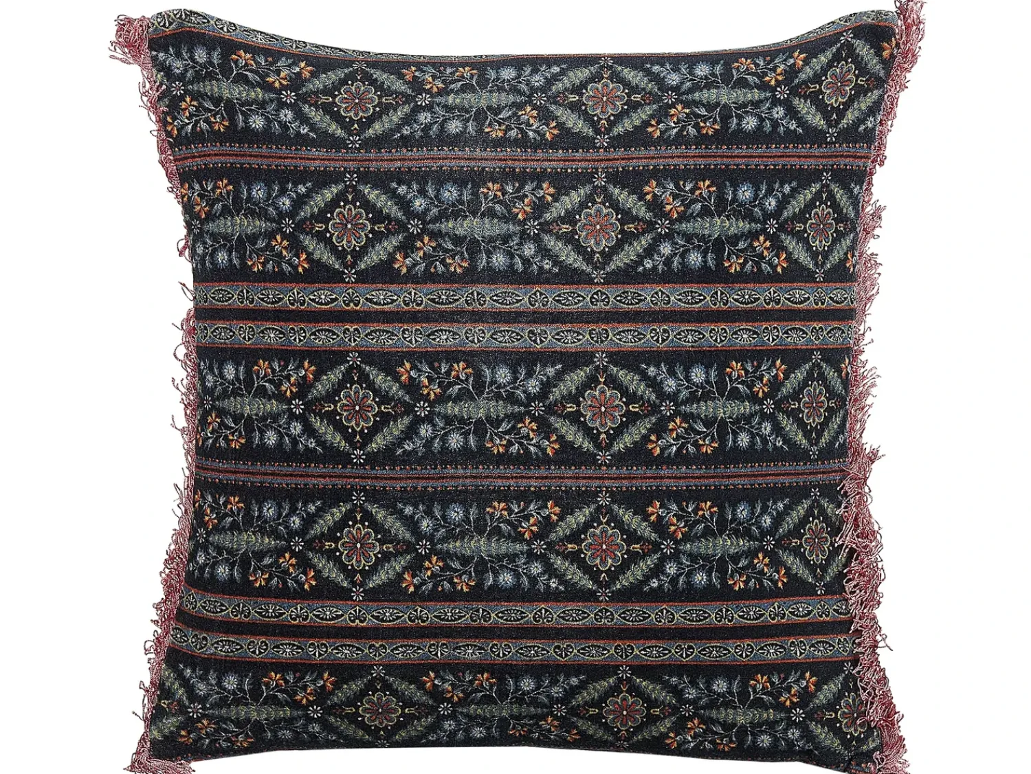Discount Beliani Set di 2 cuscini RUTA Velluto 45 x 45 cm Multicolore Trama floreale Nero Multicolore