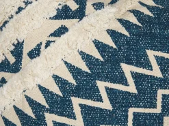 Clearance Beliani Set di 2 cuscini SAFI Cotone 50 x 50 cm Blu Trama geometrica Beige Blu