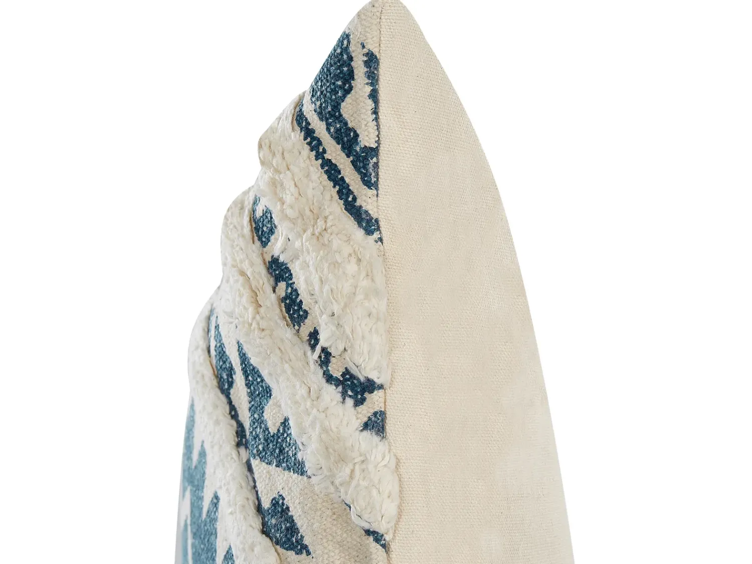 Clearance Beliani Set di 2 cuscini SAFI Cotone 50 x 50 cm Blu Trama geometrica Beige Blu