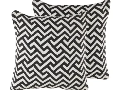 Discount Beliani Set di 2 cuscini SALIZAR Cotone 45 x 45 cm Nero Trama geometrica Bianco Nero