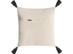 Outlet Beliani Set di 2 cuscini SARACA Cotone 45 x 45 cm Nero/Beige Trama geometrica Beige Nero