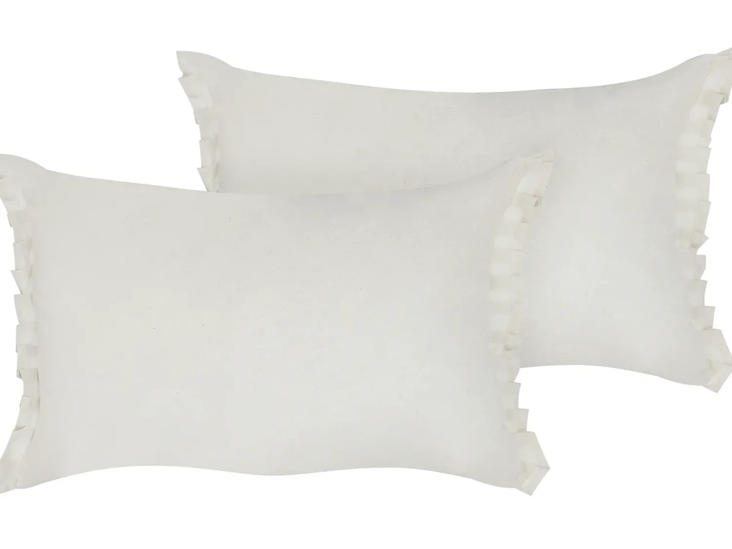 Online Beliani Set di 2 cuscini SASSAFRAS Lino 30 x 45 cm sporco Tinta unita Bianco