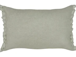 Outlet Beliani Set di 2 cuscini SASSAFRAS Lino 30 x 45 cm chiaro Tinta unita Grigio