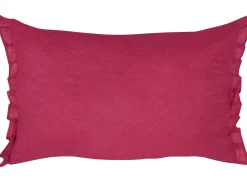 New Beliani Set di 2 cuscini SASSAFRAS Lino 30 x 45 cm Bordeaux Tinta unita Rosso
