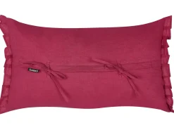 New Beliani Set di 2 cuscini SASSAFRAS Lino 30 x 45 cm Bordeaux Tinta unita Rosso