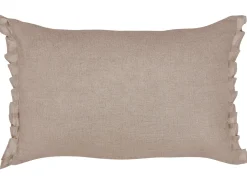 Discount Beliani Set di 2 cuscini SASSAFRAS Lino 30 x 45 cm chiaro Tinta unita Marrone