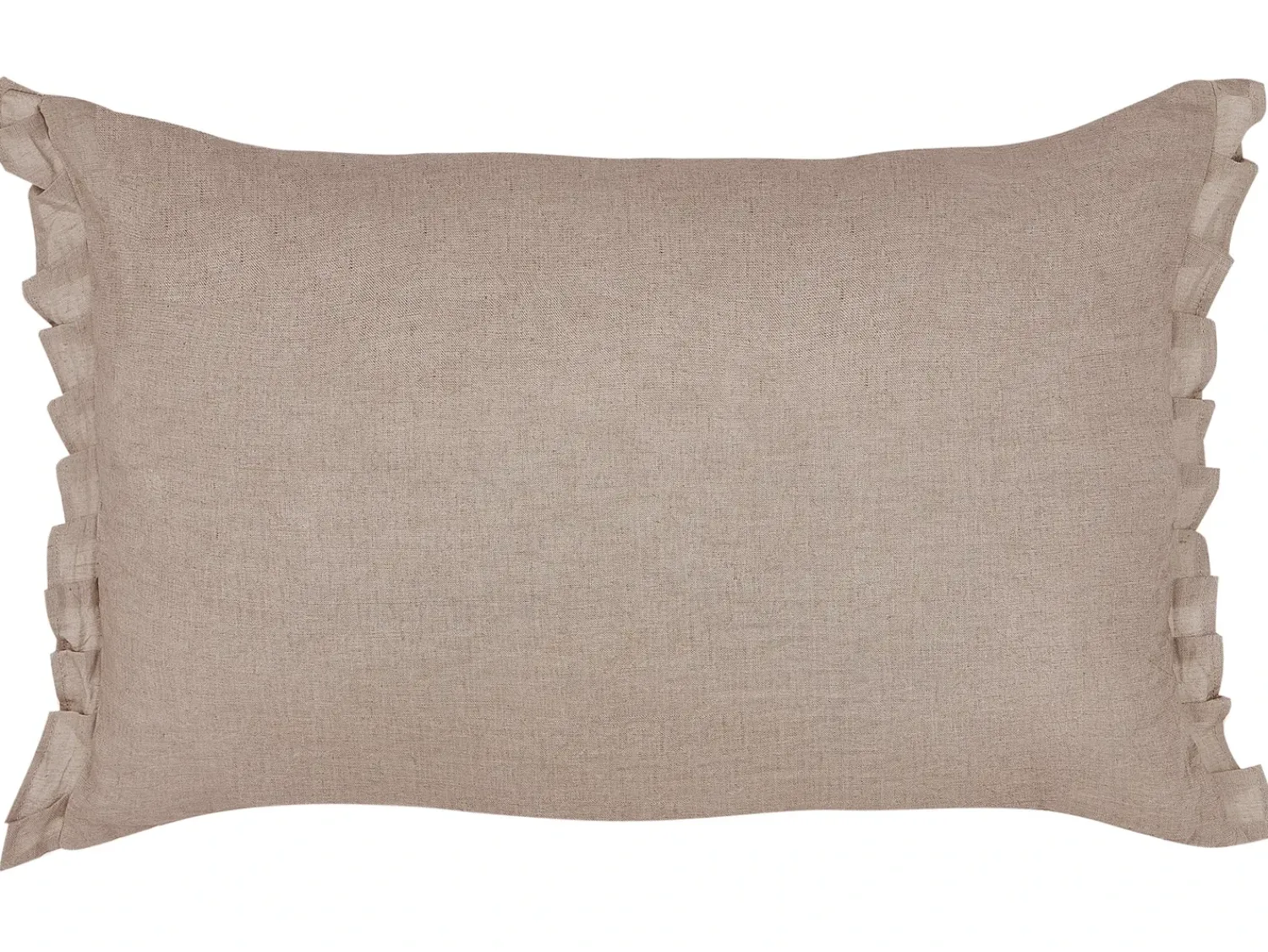 Discount Beliani Set di 2 cuscini SASSAFRAS Lino 30 x 45 cm chiaro Tinta unita Marrone