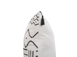 Hot Beliani Set di 2 cuscini SCHEFFLERA Velluto Bianco Trama geometrica Bianco Nero