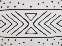 Hot Beliani Set di 2 cuscini SCHEFFLERA Velluto Bianco Trama geometrica Bianco Nero