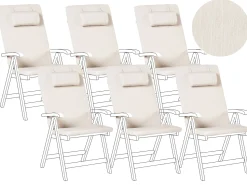 Outlet Beliani Set di 6 cuscini schienale/seduta JAVA/AMANTEA PREMIUM 50 x 71 cm chiaro Beige