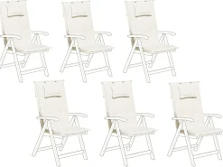 Beliani Set di 6 Cuscini Schiena/Seduta JAVA/AMANTEA 50 x 70 cm sporco Bianco