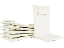 Beliani Set di 6 Cuscini Schiena/Seduta JAVA/AMANTEA 50 x 70 cm sporco Bianco