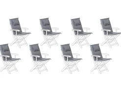 Discount Beliani Set di 8 Cuscini Schiena/Seduta MAUI 40 x 54 cm Grigio