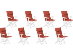 Outlet Beliani Set di 8 Cuscini Schiena/Seduta MAUI 40 x 54 cm scuro Rosso