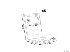 Outlet Beliani Set di 8 Cuscini Schiena/Seduta MAUI 40 x 54 cm scuro Rosso
