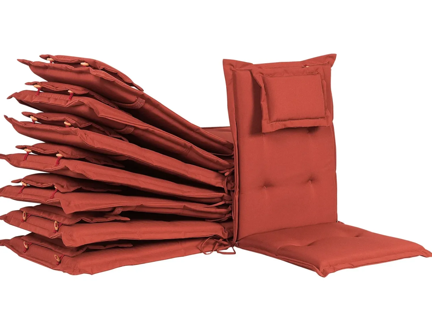 Outlet Beliani Set di 8 Cuscini Schiena/Seduta MAUI 40 x 54 cm scuro Rosso