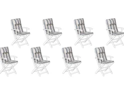 Discount Beliani Set di 8 Cuscini Schiena/Seduta MAUI 40 x 54 cm Multicolore Beige Blu