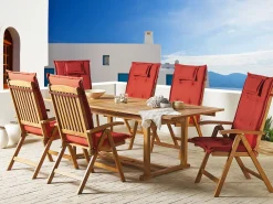 Sale Beliani Set di 6 Cuscini Schiena/Seduta JAVA/AMANTEA 50 x 70 cm scuro Rosso