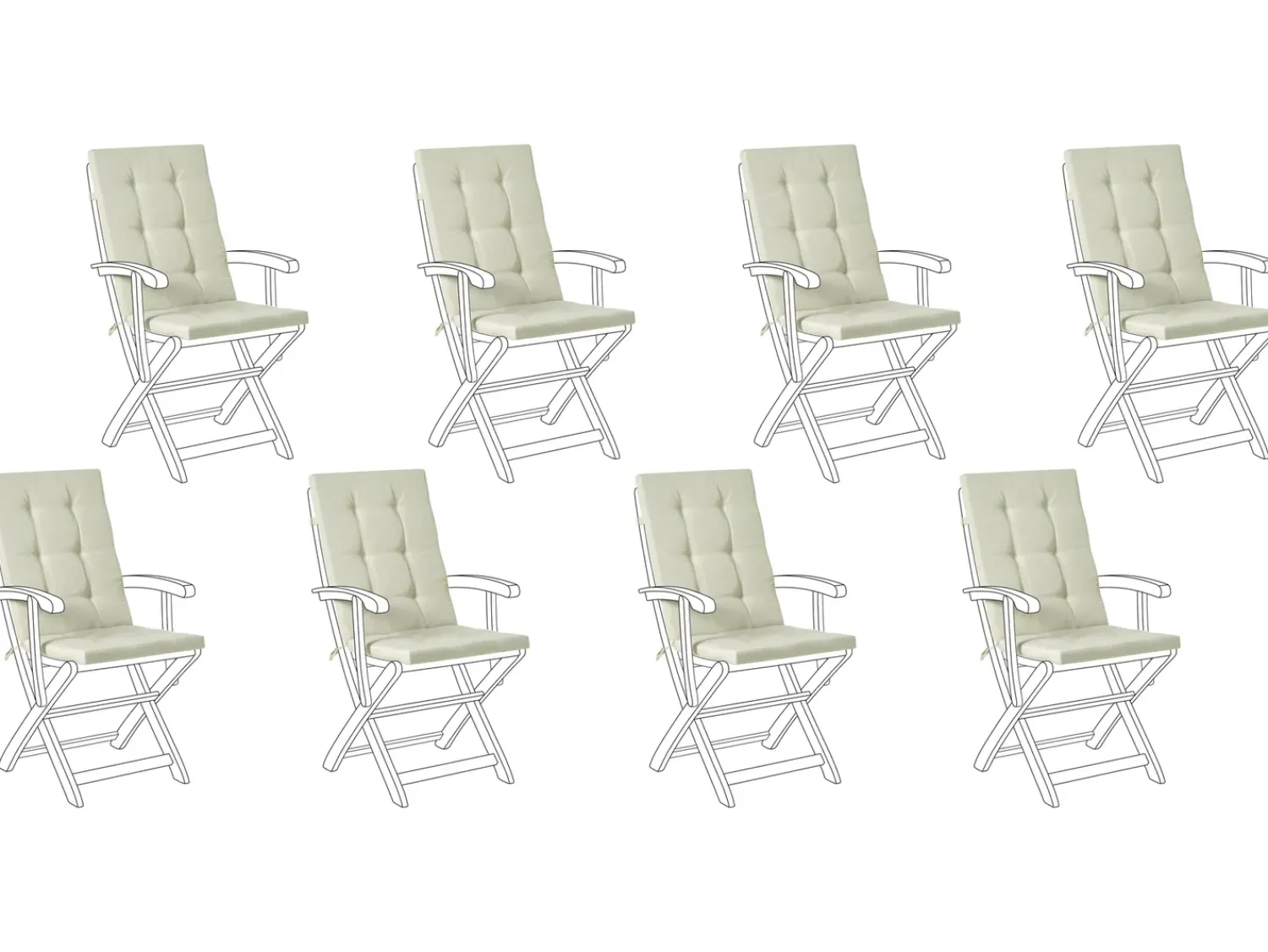 Discount Beliani Set di 8 Cuscini Schiena/Seduta MAUI PREMIUM chiaro Verde