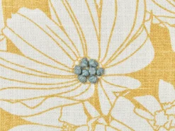 Outlet Beliani Set di 2 cuscini SCIRPUS Cotone 45 x 45 cm Giallo Trama floreale Bianco Giallo Grigio