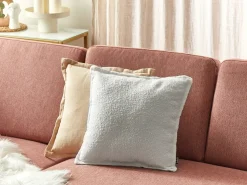 Beliani Set di 2 cuscini SENECIA Bouclé 45 x 45 cm sporco Tinta unita Bianco
