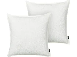 Beliani Set di 2 cuscini SENECIA Bouclé 45 x 45 cm sporco Tinta unita Bianco