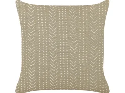 Outlet Beliani Set di 2 cuscini SENECIO Cotone 45 x 45 cm Beige Trama geometrica Bianco Beige