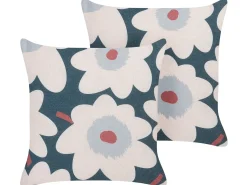 Outlet Beliani Set di 2 cuscini SESBANIA 45 x 45 cm Trama floreale Multicolore