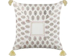 Discount Beliani Set di 2 cuscini SETOSA Cotone 45 x 45 cm Multicolore Trama geometrica Bianco Giallo Rosa Verde Multicolore