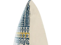 Beliani Set di 2 cuscini SIDI Cotone 50 x 50 cm Blu Trama geometrica Bianco Blu Giallo Multicolore