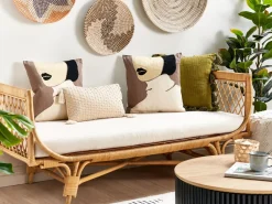 Best Beliani Set di 2 cuscini SILPHIUM Cotone 45 x 45 cm Marrone Trama astratta Beige Marrone Nero