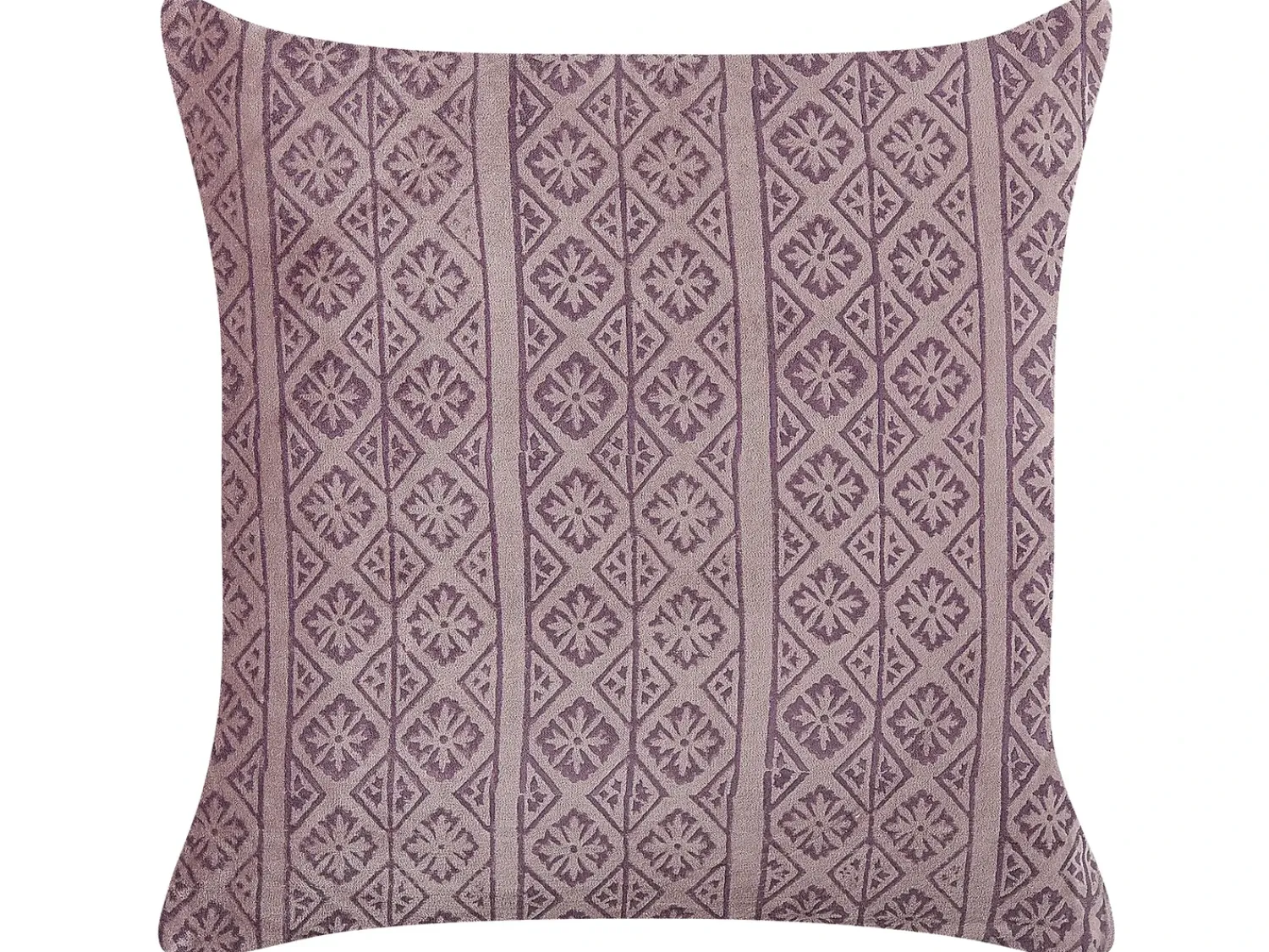 Beliani Set di 2 cuscini SILYBUM Velluto 45 x 45 cm Trama geometrica Rosa