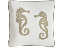 Hot Beliani Set di 2 cuscini SINDORA Cotone 45 x 45 cm Bianco Trama animale Bianco Beige