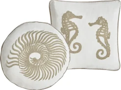 Hot Beliani Set di 2 cuscini SINDORA Cotone 45 x 45 cm Bianco Trama animale Bianco Beige